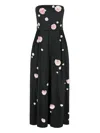 Bernadette Floral-appliqué Strapless Dress In Black