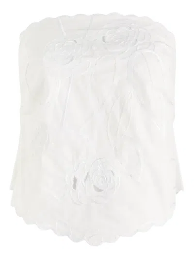 Bernadette Floral-design Top In White