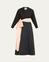 Bernadette Floral Embossed Wrap Dress With Bow
