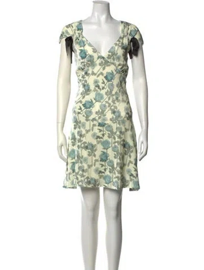 Pre-owned Bernadette Floral Print Knee-length Dress In Green