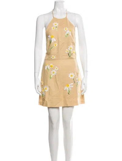 Pre-owned Bernadette Floral Print Knee-length Dress In Neutral