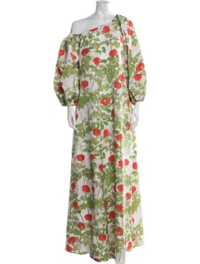 Pre-owned Bernadette Floral Print Long Dress In Green