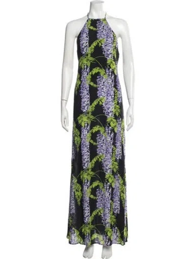 Pre-owned Bernadette Floral Print Long Dress In Multicolor