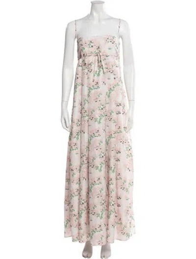 Pre-owned Bernadette Floral Print Long Dress In Neutrals