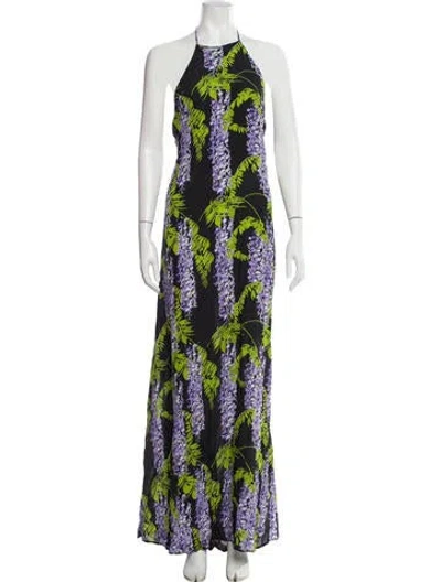 Pre-owned Bernadette Floral Print Long Dress In Purple