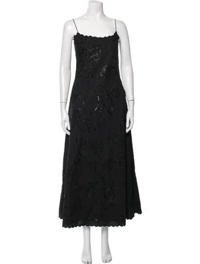 Pre-owned Bernadette Floral Print Long Dress W/ Tags In Black