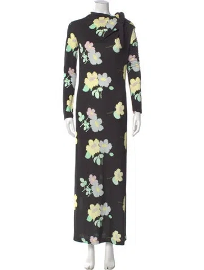Pre-owned Bernadette Floral Print Long Dress W/ Tags In Green