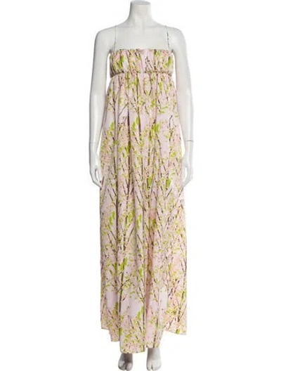 Pre-owned Bernadette Floral Print Long Dress W/ Tags In Pink