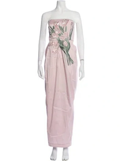 Pre-owned Bernadette Floral Print Long Dress W/ Tags In Pink