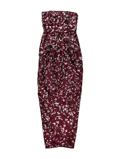 Pre-owned Bernadette Floral Print Long Dress W/ Tags In Red