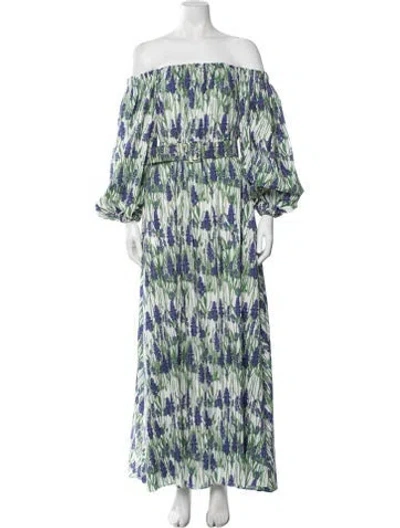 Pre-owned Bernadette Floral Print Long Dress In White