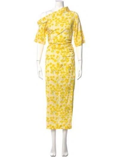 Pre-owned Bernadette Floral Print Long Dress In Yellow