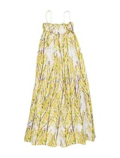 Pre-owned Bernadette Floral Print Long Dress In Yellow