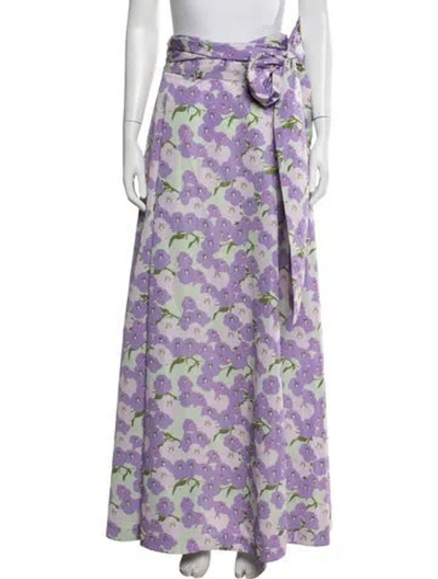 Pre-owned Bernadette Floral Print Long Skirt In Purple
