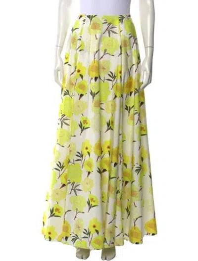 Pre-owned Bernadette Floral Print Long Skirt In Yellow