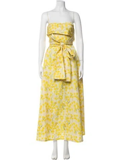 Pre-owned Bernadette Floral Print Long Skirt In Yellow