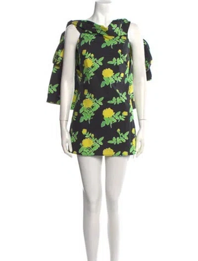 Pre-owned Bernadette Floral Print Mini Dress In Green