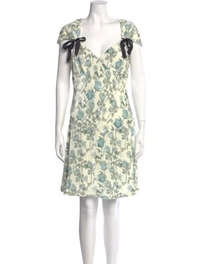 Pre-owned Bernadette Floral Print Mini Dress In Neutral