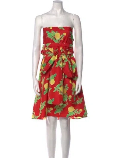 Pre-owned Bernadette Floral Print Mini Dress In Red