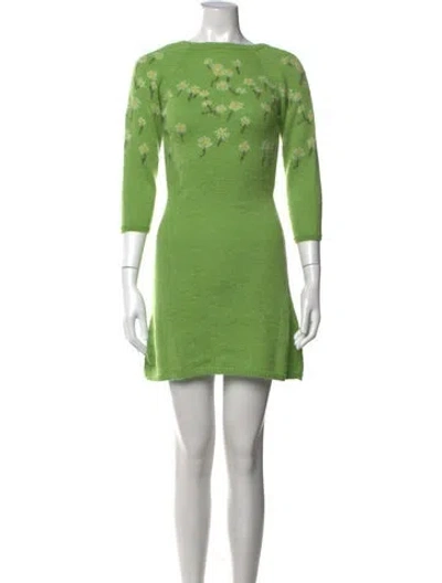 Pre-owned Bernadette Floral Print Mini Dress W/ Tags In Green
