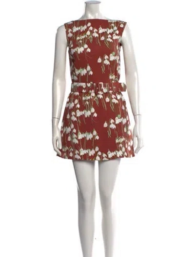 Pre-owned Bernadette Floral Print Mini Dress W/ Tags In Multicolor