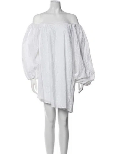 Pre-owned Bernadette Floral Print Mini Dress In White