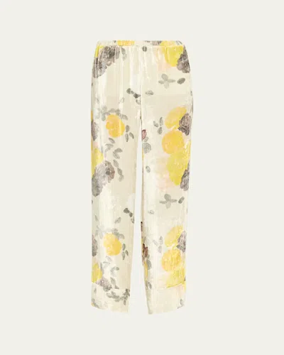 BERNADETTE FLORAL VELVET RELAXED PANTS