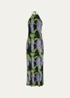 Bernadette Frannie Floral Print Maxi Dress In Wisteria Small Pu