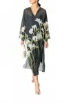 Bernadette Freesia Printed Kaftan In Black In Black