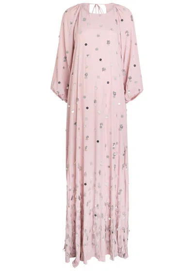 Bernadette Frida Sequin-embellished Chiffon Maxi Dress In Pink