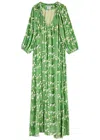 Bernadette Georgio Floral-print Velvet Maxi Dress In Multi Print