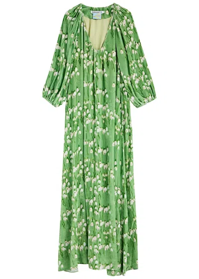 Bernadette Georgio Floral-print Velvet Maxi Dress In Multi Print