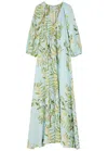 Bernadette Georgio Printed Linen Maxi Dress