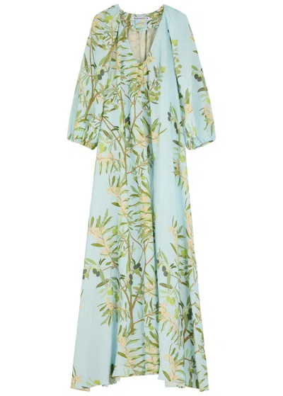 Bernadette Georgio Printed Linen Maxi Dress