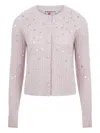 Bernadette Gilberte Embellished Cardigan In Pink