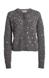 Bernadette Gilberte Embroidered Cardigan In Grey