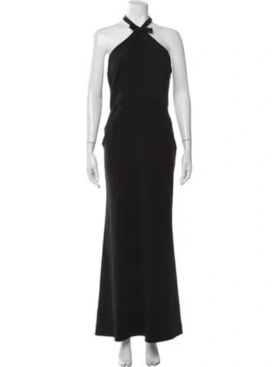 Pre-owned Bernadette Halterneck Long Dress In Black