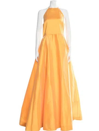 Pre-owned Bernadette Halterneck Long Dress In Yellow