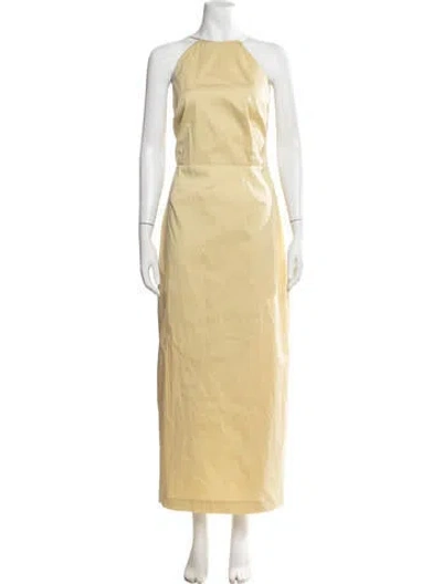 Pre-owned Bernadette Halterneck Long Dress In Yellow