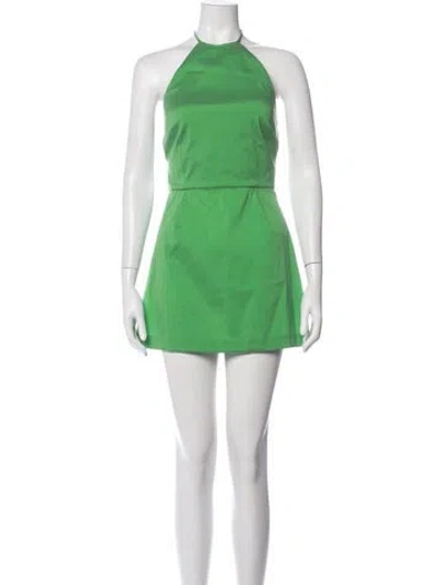 Pre-owned Bernadette Halterneck Mini Dress In Green