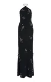 Bernadette Jolene Embroidered Halter Dress In Black