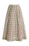 Bernadette Kennedy Cotton-blend Checked Midi Skirt In Multi