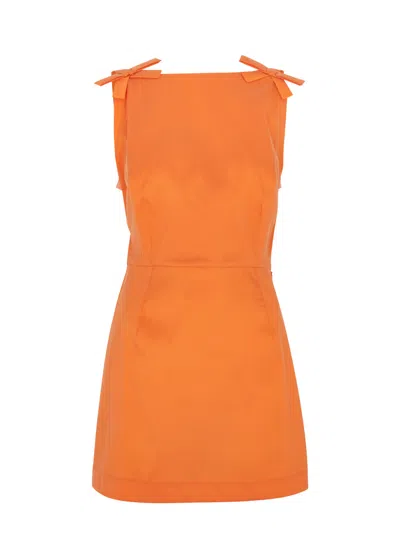 Bernadette Kim Taffeta Mini Dress In Orange