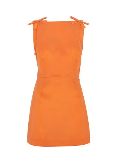 Bernadette Kim Taffeta Mini Dress In Orange | ModeSens