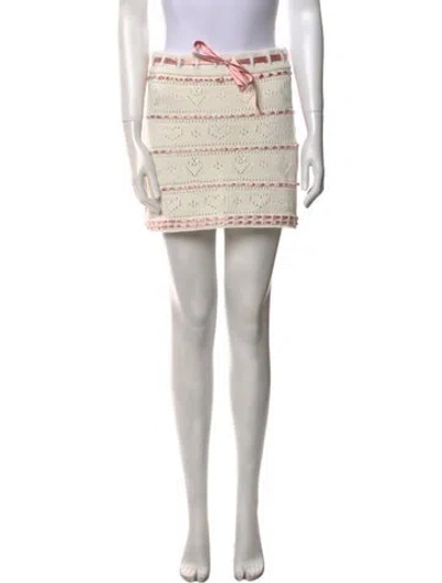 Pre-owned Bernadette Lace Pattern Mini Skirt W/ Tags In Neutral