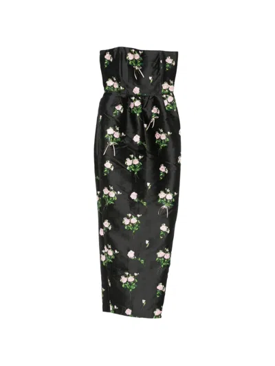 Bernadette Lena Embroidered Maxi Dress In Black