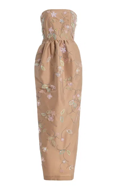 Bernadette Dress Lena Embroidered In Brown