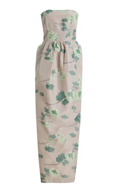Bernadette Lena Floral Crepe De Chine Maxi Dress In Multi