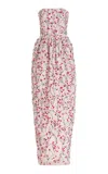 Bernadette Lena Floral-embroidered Crepe Maxi Dress In Multi
