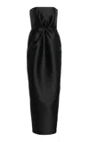 Bernadette Lenette Embroidered Strapless Dress In Black